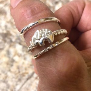 New Avon Symbolic Elephant Ring Trio Set